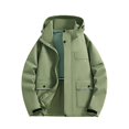 thumbnail image 2 of RXIRUCGD Manteau Veste Mode Ajustée à Capuche à Cordon avec Coutures pour Homme, Vert, Taille : M, 2 of 4