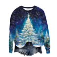 thumbnail image 1 of UPPADA Chandails de Noël pour Femmes, Imprimé d'Arbre de Noël, Chandail à Manches Longues, Hauts à Enfiler, Automne, Chandail Confortable, Chandail à Col Rond de Noël, 1 of 4
