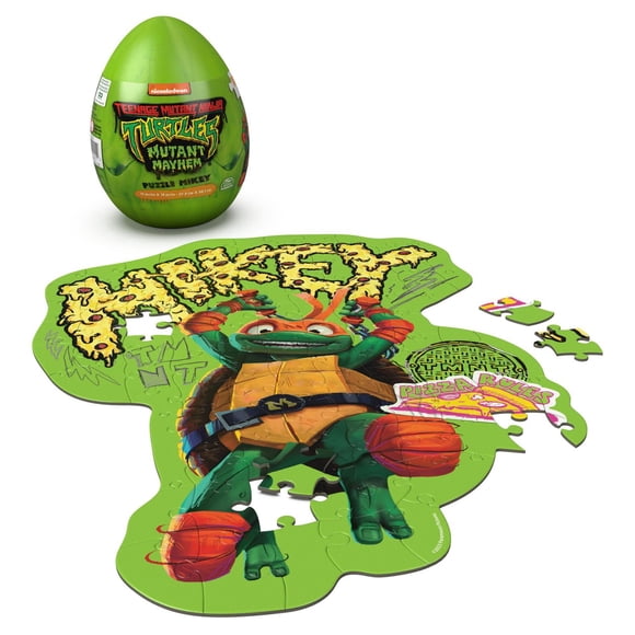 Teenage Mutant Ninja Turtles, Puzzle Michelangelo de 100 pièces dans un emballage en forme d'œuf | Leonardo Ninja Turtles : Teenage Years Le film | Jouets Tortues Ninja | Puzzles pour les enfants de 4