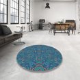 thumbnail image 4 of Ahgly Tapis Rectangulaire Lavable en Machine Intérieur Transitionnel Bleu Lierre, 3 Pieds x 5 Pieds, 4 of 7