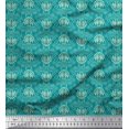 thumbnail image 1 of Soimoi Green polyester Crepe Fabric Filigree Damask Fabric Prints By Yard 52 Inch Wide, 1 of 3