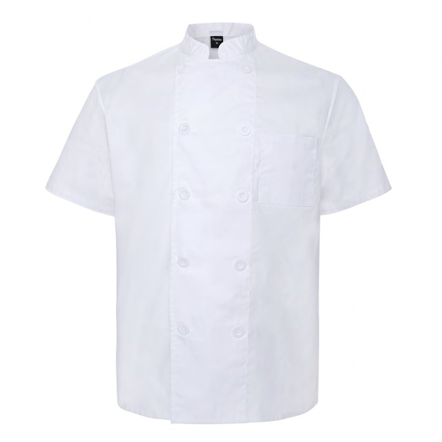 TOPTIE Manteau de Chef Unisexe à Manches Courtes, Blanc