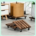thumbnail image 1 of SuChun Support de Plante avec Cuillère et Couvercle, Caddy pour Plantes avec Roues, Support Roulant pour Plantes, Lb, Robuste, Carré en Bois pour Plantes avec Roues Pivotantes Verrouillables à 360°, pour Pots de Plantes Grands d'Extérieur et d'Intérieur, Pot de Fleurs, Pati, 1 of 5