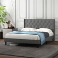 thumbnail image 1 of Costway Queen Size Upholstered Platform Bed Button Tufted Headboard Mattress Foundation, 1 of 10