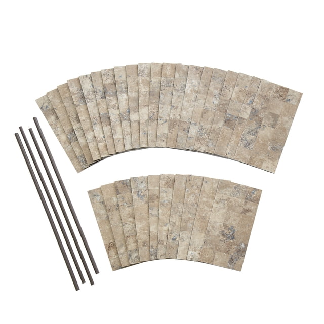 Aspect Ensemble de Carreaux Collage Pelables et Autocollants Travertin Vieilli 15 Pi2