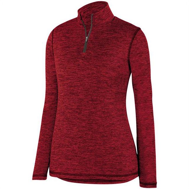 ASI 2957.040.2XL Pull-Over à Fermeture Éclair 1/4 Noir Chiné pour Femmes, Rouge - 2TG