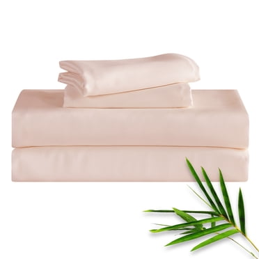 Hitime 4PC Bamboo King Sheet Set, Deep Pocket Fit 16", Breathable Super Soft Luxury Hotel Style Home Decor King Size Sheet Set, Gift for Women, Men - 2 Pillowcases, 1 Flat Sheet, 1 Fitted Sheet