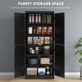 thumbnail image 4 of HOMCOM Armoire de Rangement pour Garde-Manger de Cuisine, Garde-Manger à 6 Niveaux avec 4 Portes, Noir, 4 of 10