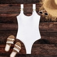 thumbnail image 3 of zanvin Womens One Piece Swimsuit Tummy Control Slimming Bathing Suits V Swimwear,White,S, 3 of 6