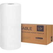 Poyday Reusable Paper Towels Washable Roll: 50Pack Paperless Paper Towels Tear Away 12x12In Absorbent Cloth Towels Reusable Washable for Kitchen Zero Waste (White)