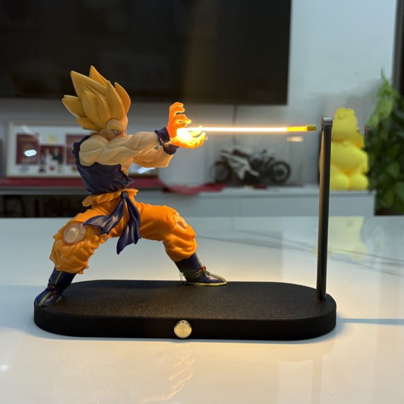 Dragon Ball Kakarotto Son Goku Kamehameha Wave Magnetic Light Lamp Model Ornament Anime Peripheral Toys Gifts