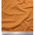 thumbnail image 1 of Soimoi Orange Heavy Satin Fabric Brush Stroke Abstract Printed Fabric 1 Yard 54 Inch Wide, 1 of 3
