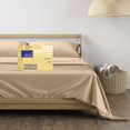 thumbnail image 1 of THREAD SPREAD 600 Thread Count Sheets Queen - 100% Egyptian Cotton Sheets Queen Size 4 PC Luxury Sheets Queen Size Soft Sateen Cooling Extra Long Staple 16"" Deep Pocket Queen Bed Sheet Set - Taup, 1 of 5