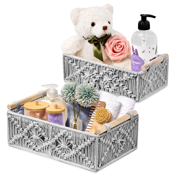 Sorbus Storage Wicker Baskets for Baby Room, Bedroom - Set OF 2