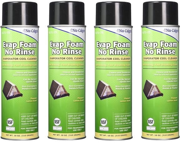 Nu-Calgon 417175 Evap Foam No Rinse Evaporator Coil Cleaner (4 Pack)