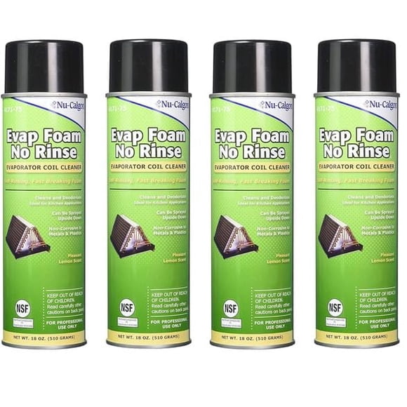 Nu-Calgon 417175 Evap Foam No Rinse Evaporator Coil Cleaner (4 Pack)