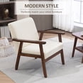 thumbnail image 4 of HOMCOM Modern Accent Chair with Cushioned Seat and Rubberwood Arms, 4 of 10
