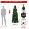 thumbnail image 3 of 6.5FT Pre-Lit Pencil Christmas Tree,  Artificial Christmas Trees 250 LED Lights with 8 Modes, Slim Christmas Decorations with 586 Branch Tips & Metal Stand for Holiday Home Decor, 3 of 6