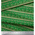 thumbnail image 2 of Soimoi Green Velvet Fabric Aztec Geometric Decor Fabric Printed Yard 58 Inch Wide, 2 of 3