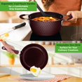 thumbnail image 4 of Induction Cookware Set, Ceramic Pots & Pans Set Non Stick, Saucepan, Frying Pans, Cooking Pots, Lids, Utensil - Stylish Kitchenware with Elegant, Diamond Pattern 11 Pc, 4 of 7