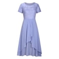 thumbnail image 2 of WTXUE Robe Grande Taille, Robe Longue Maxi à Encolure Ronde en Mousseline Patchwork à Imprimé de Paillettes pour Femme, Robe à Paillettes pour Femme, Robe Bleue Femme, Bleu 4TG, 2 of 5