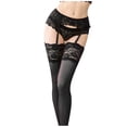 thumbnail image 2 of Porte-jarretelles Transparent en Dentelle Brodée pour Femmes avec Bas, 2 of 9