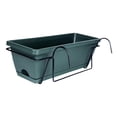 thumbnail image 4 of DOLITY Balcony Railing Planter Flower Pot Vegetables Growing Container Window Box Planter Plant Basket for Farmhouse Patio Yard Deck dark green, 4 of 9
