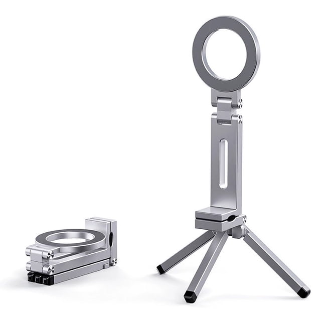 yingyy Magnetic Dedicated Magnetic Tripod, Mini Tripod, Foldable, Phone Stand, Durable Easy Use, Compatible with 12 Mobile silver