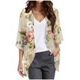 thumbnail image 1 of 2025 Cardigan Kimono à Manches Bouffantes à Imprimé Floral pour Femmes, Chandails pour Femmes Stylés, Cardigan Ample 1X, Cardigan pour Femmes, Couvre-Maillot, Blouse Décontractée, Cardigan Long pour Femmes, 1 of 4