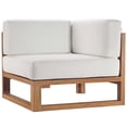 thumbnail image 4 of Modway Upland 3-Piece Solid Teak Wood Patio Sectional Sofa in Natural & White, 4 of 15