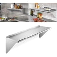 thumbnail image 1 of Stainless Steel Shelf Heavy Duty Floating Shelves Commercial Wall Mounted Shelving Storage Rack with Backsplash for Home Kitchen Hotel Restaurant Bar, 1 of 9