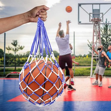 Basketball Mesh Bag | Football Net Bag | Sports Training Storage Sack | Durable Polyester | String Closure | Lightweight Portable | Fits Multiple Balls | 58cm Size | 1 Pack | Athletic Equipment