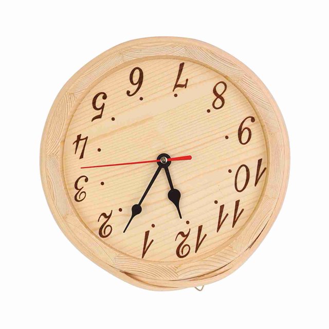 Sauna Clock Wood Large Numbers Clear Reading Elegant Design Indoor Outdoor Modern Simple Style