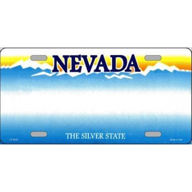 Plaque d'Immatriculation en Métal Fond État du Nevada