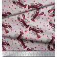thumbnail image 3 of Soimoi Poly Georgette Fabric Dot & Lobster Ocean Decor Fabric Printed Yard 42 Inch Wide, 3 of 3
