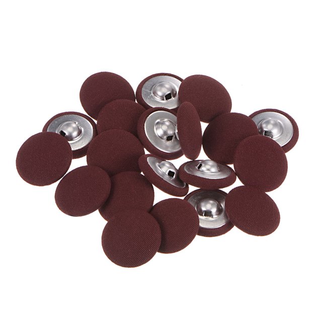 Unique Bargains 20pcs 34L Fabric Cloth Covered Button 21mm Round Metal Shank Sewing Buttons for Suits Dress Blouses, Caramel