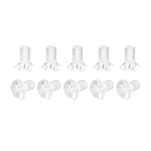 Unique Bargains M8x16mm Plastic Phillips Machine Screws, PC Flat Head Machine Bolts 25 Pack