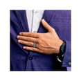 thumbnail image 4 of Mens Black Titanium with Blue Anodized Stripe Ring, 4 of 4