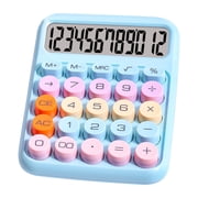 Amzcrzy Basic Standard Calculators, 4×6 Inch Mini Digital Desktop Calculator with 12-Digit LCD Display Battery-Powered Smart Calculator Macaron Color Calculator Pocket Size for Home Office, Blue