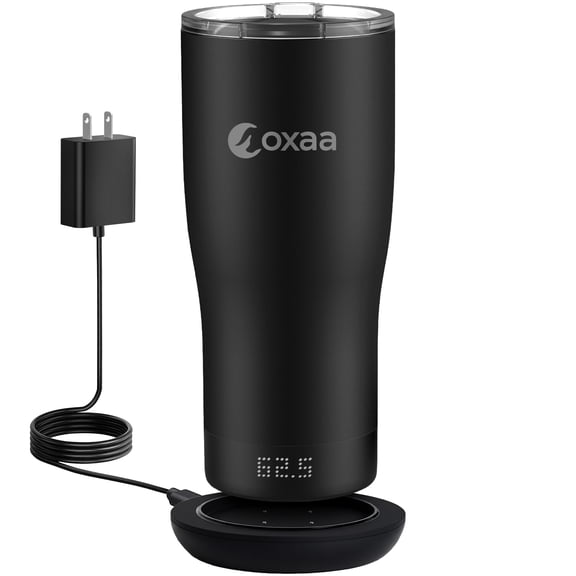 OXAA 19oz Heated Vacuum Insulated Tumbler, Smart Temperature Control Mug, Cordless Heated Coffee & Tea Travel Mug with Display