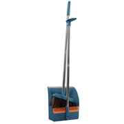 Fasiaou Broom and Dustpan Set for Home, Dust pan with Long Handle, Broom with Dustpan Combo Set, for Home Kitchen Room Office Lobby Floor Use Upright Stand Up Sweeping,Blue