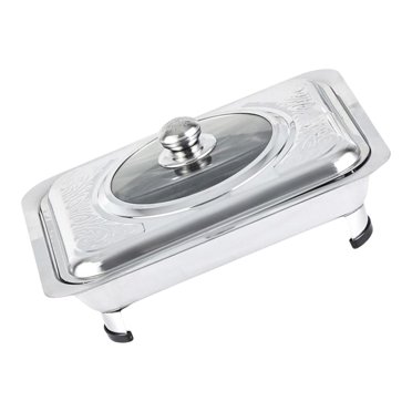 kurtrusly Plat Anti-Frottement en Acier Inoxydable avec Couvercle Support de Plateau de Service pour Fêtes StyleA Style A 1 Pce