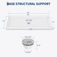 thumbnail image 3 of 60"x32" Shower Pan with Center Drain – Anti-Slip Acrylic/PVC Shower Base, Easy Install with ABS Drain Kit & Steel Cap, White, 3 of 8