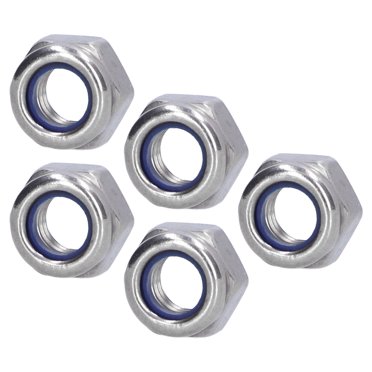 100Pcs Nylon Insert Lock Nut Locknut Stainless Steel Fastener Set Kit for MaintenanceM5