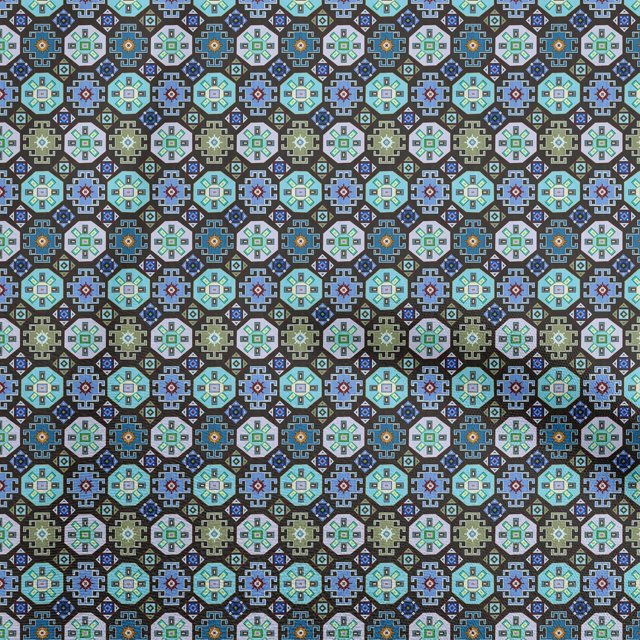 oneOone Viscose Jersey Black Fabric Asian Kilim Craft Projects Decor Fabric Printed By The Yard 60 Inch Wide