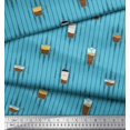 thumbnail image 3 of Soimoi Moss Georgette Fabric Stripe & Drinks Summer Designs Print Fabric by Yard 42 Inch Wide, 3 of 3