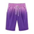 thumbnail image 1 of Plebaso Men's Stylish Shorts Gradient Color Summer Beach Shorts Drawstring Casual Knee Length Shorts, 1 of 3