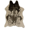 thumbnail image 1 of Faux Cowhide Mini Brown & White Speckle Accent Rug, 1 of 6