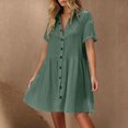 thumbnail image 1 of Pisexur Robes Femmes Belle Robe d'Été pour Femmes Décontractée Sans Manches à Col Rond à Lacets Robe Plissée Vert,P, 1 of 9
