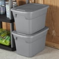 thumbnail image 2 of Sterilite 38 Liter Tote, Plastic Storage Bin with Snap-on Lid, Stackable, Gray, 2 of 4